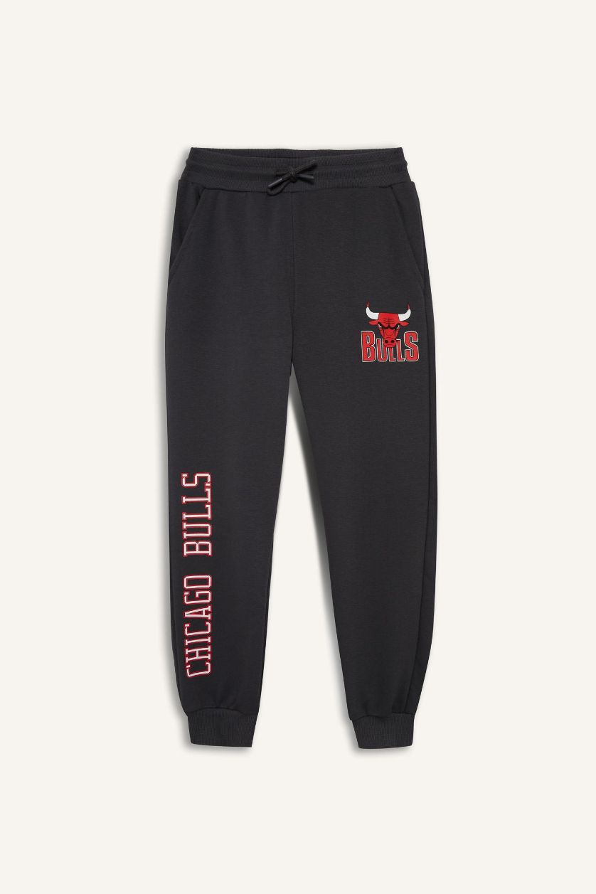 Erkek Çocuk - Genç Erkek Antrasit Erkek Çocuk NBA Chicago Bulls Beli Lastikli Jogger Eşofman Altı