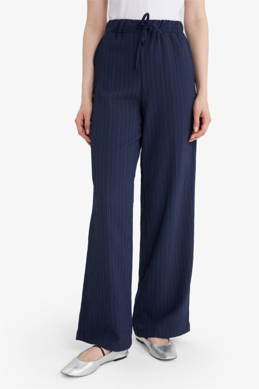 Kadın Lacivert Gofre Dokulu 2'li Takım