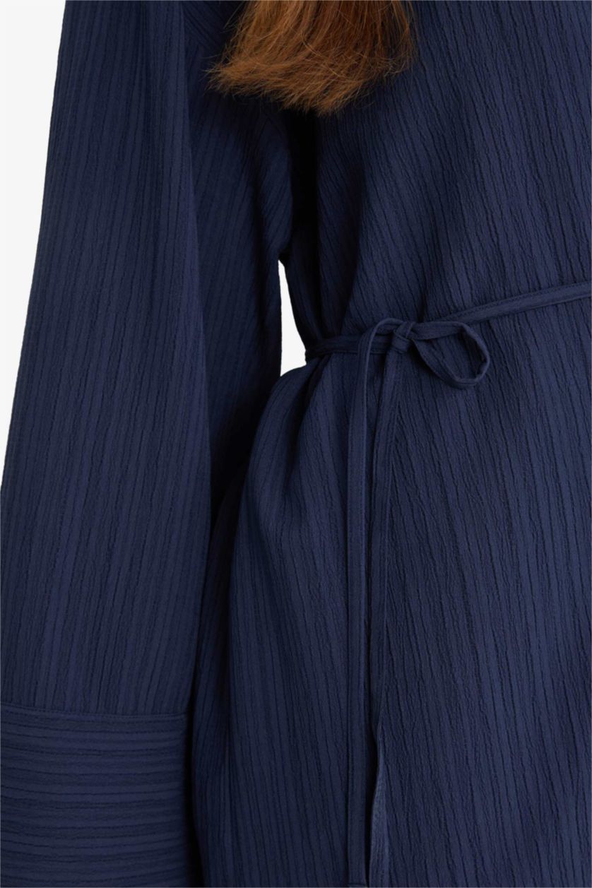 Kadın Lacivert Gofre Dokulu 2'li Takım