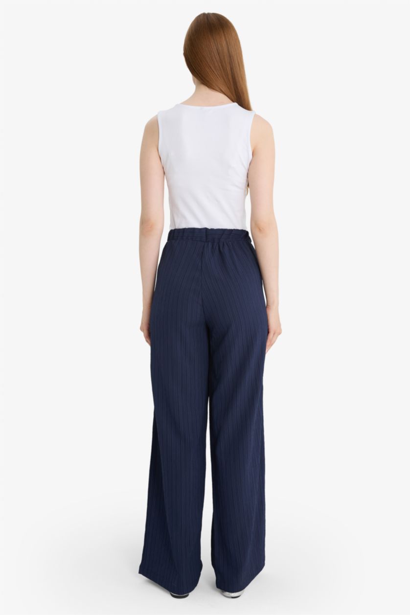 Kadın Lacivert Gofre Dokulu 2'li Takım