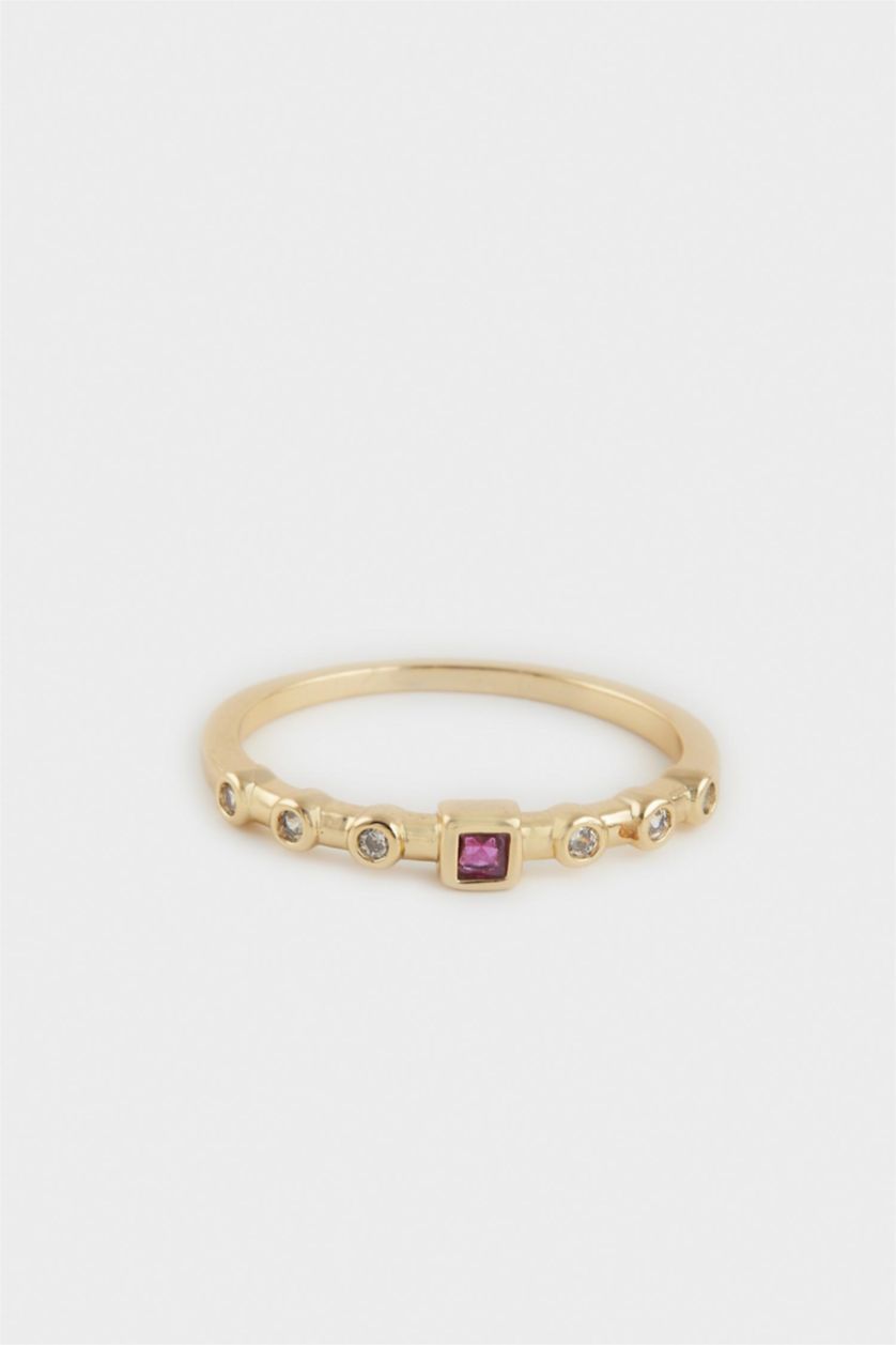 Woman Altın Reis x DeFacto 14K Gold Plated Cherry Glow Woman 2 Piece Rings