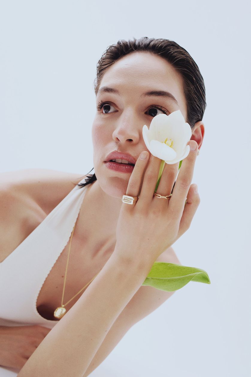 Woman Altın Reis x DeFacto Gold Plated Essenza Duo 2 Piece Stone Gold Ring