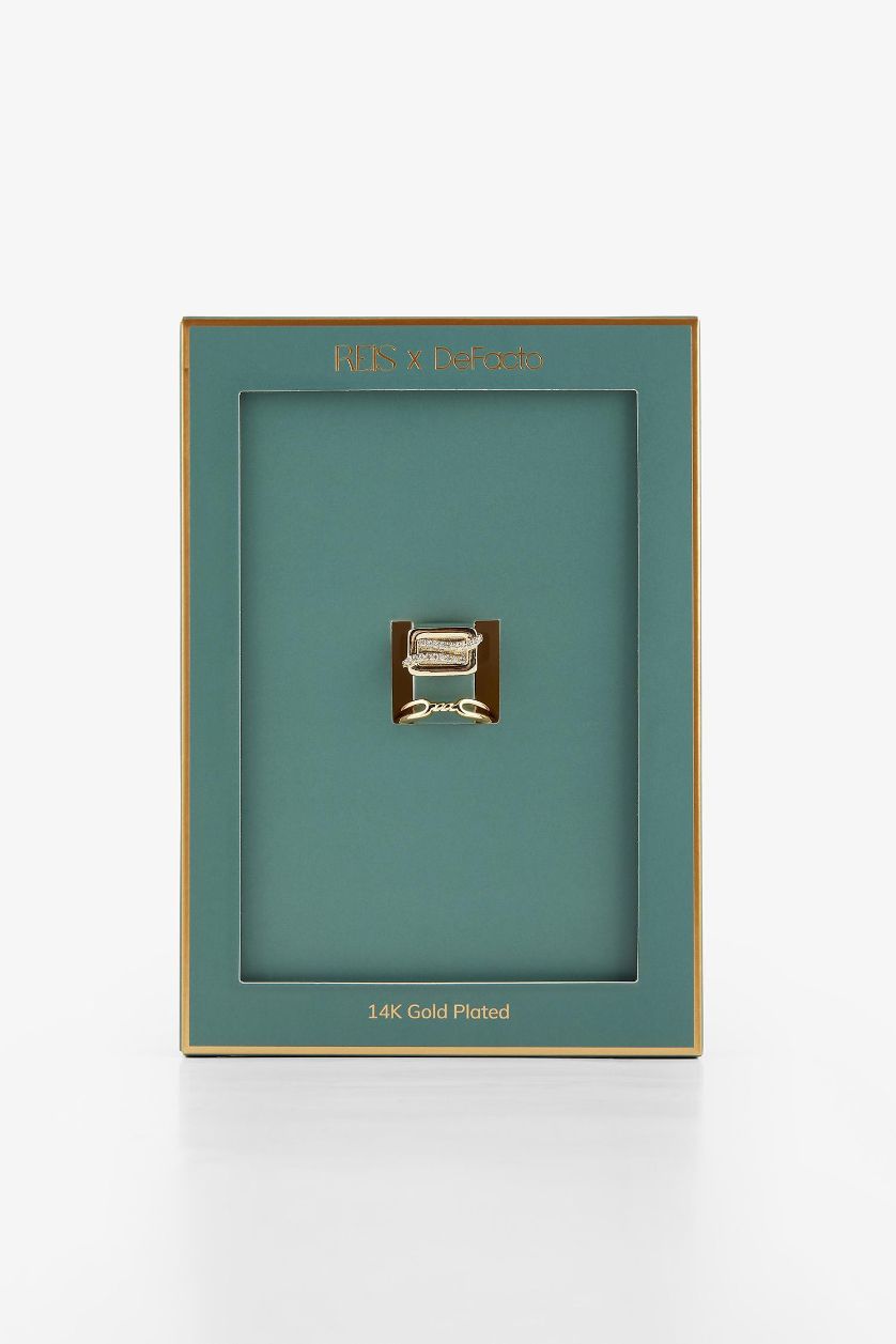 Woman Altın Reis x DeFacto Gold Plated Essenza Duo 2 Piece Stone Gold Ring