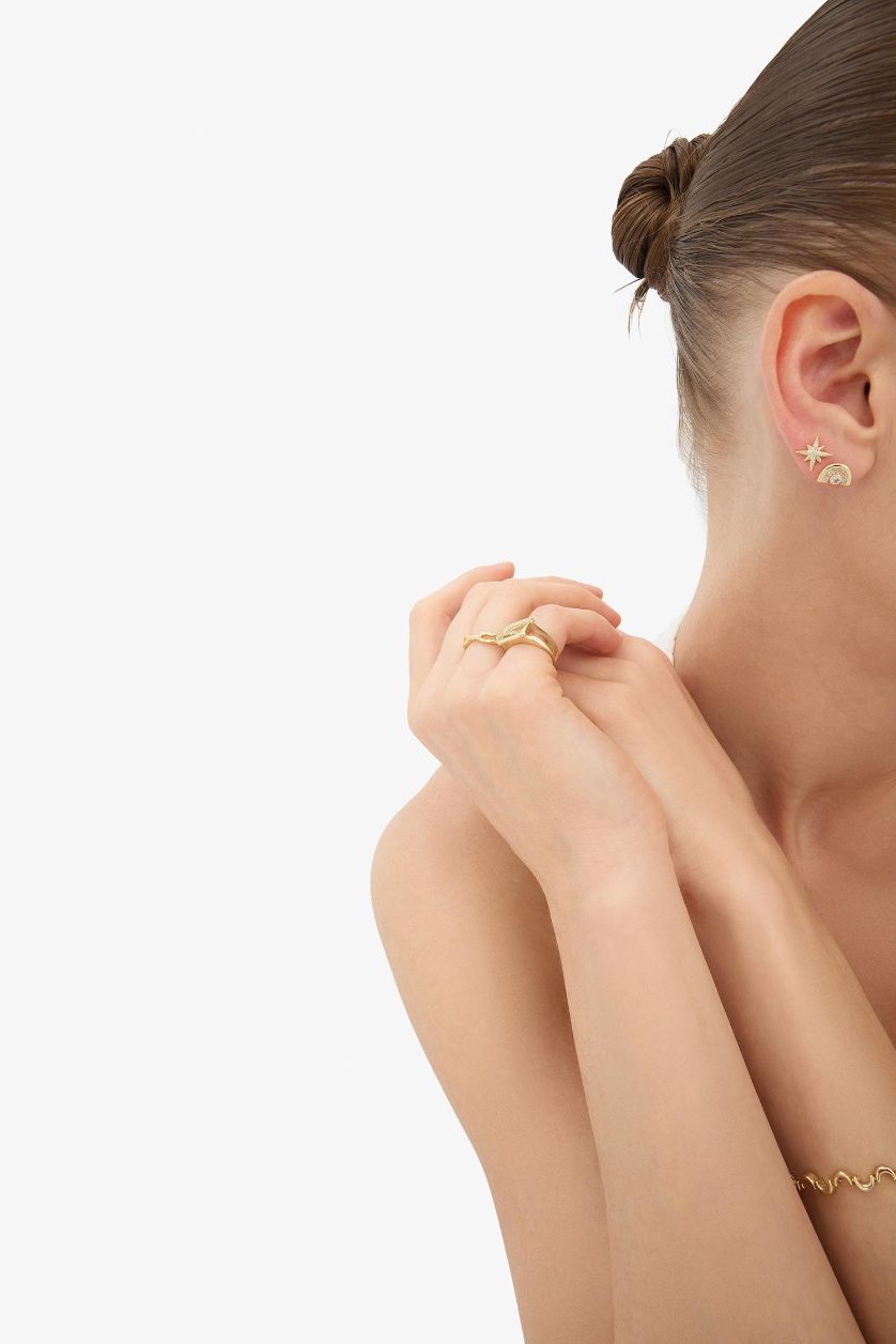 Woman Altın Reis x DeFacto Gold Plated Essenza Duo 2 Piece Stone Gold Ring