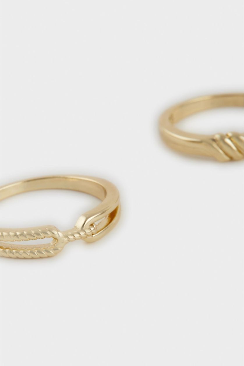 Woman Altın Reis x DeFacto Gold Plated Tria Memoria 3 Piece Gold Ring