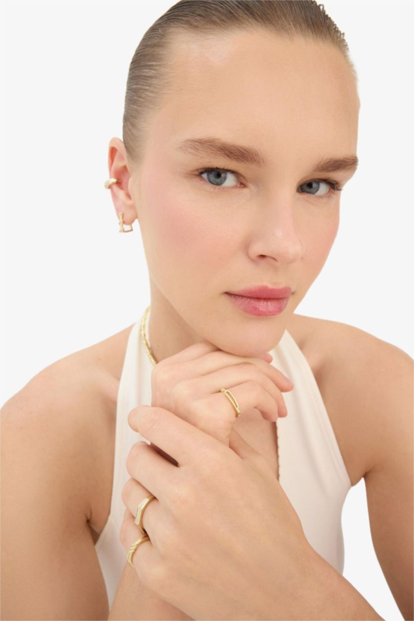 Woman Altın Reis x DeFacto Gold Plated Tria Memoria 3 Piece Gold Ring