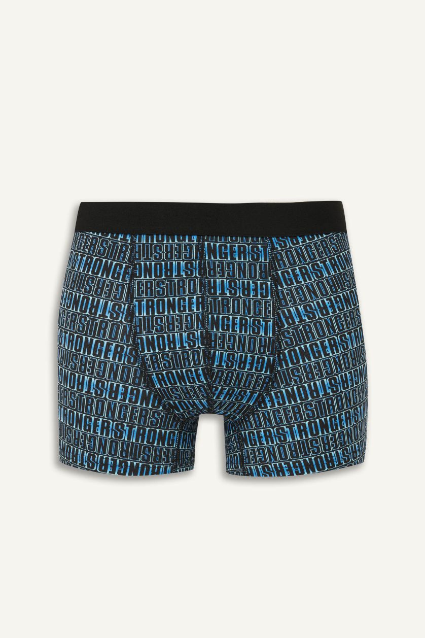 MAN Dark Blue Regular Fit 3 Piece Printed Boxer