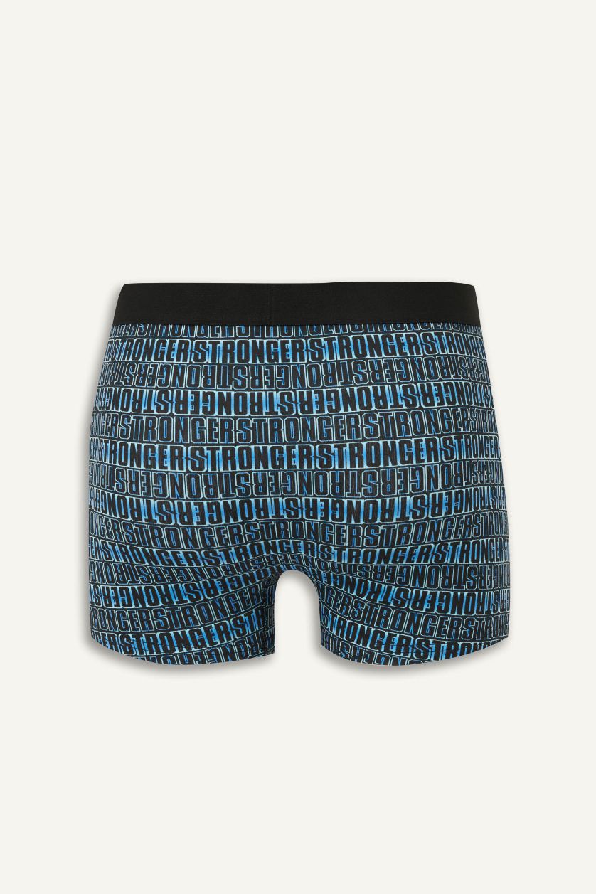 MAN Dark Blue Regular Fit 3 Piece Printed Boxer