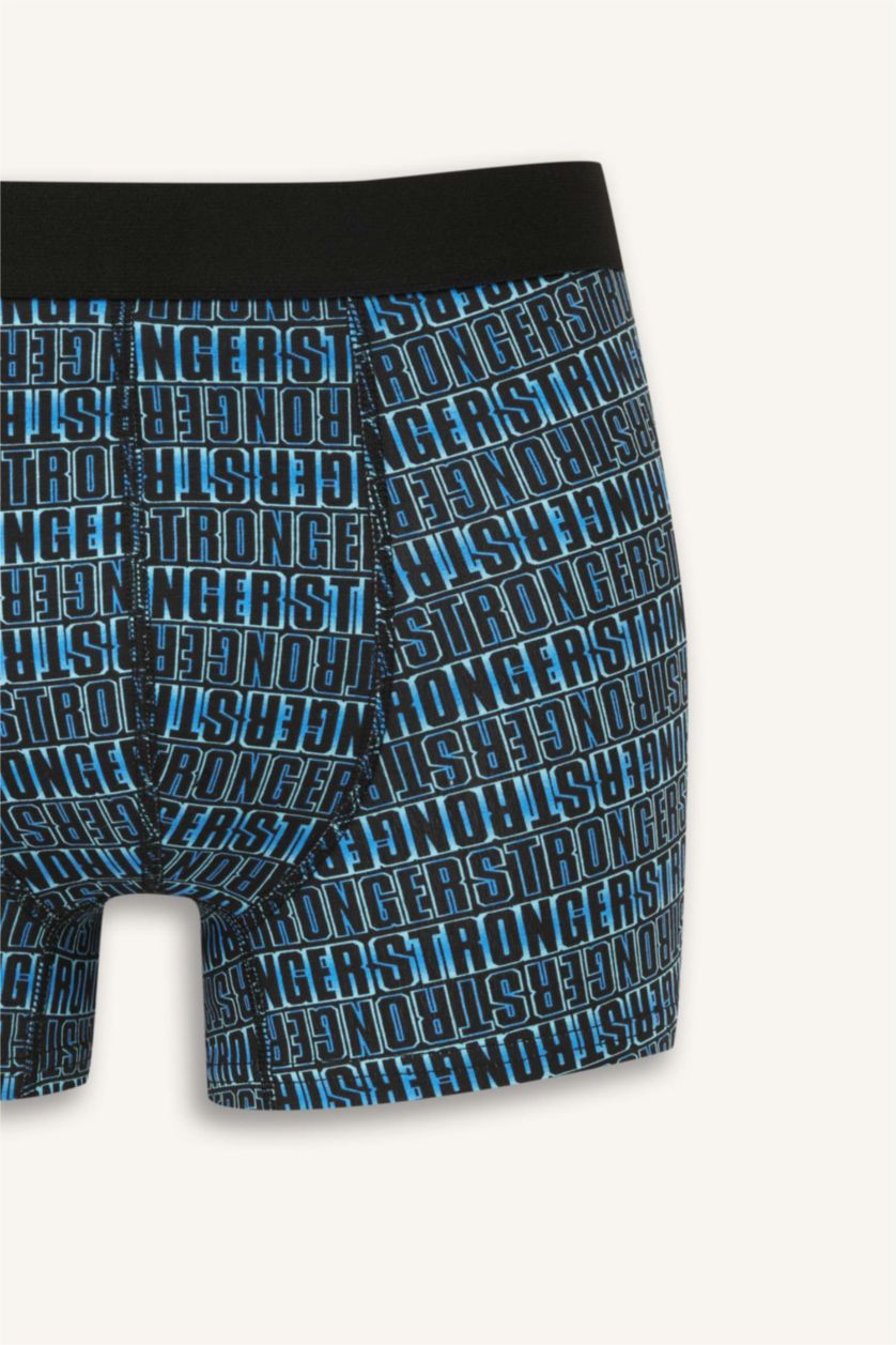 MAN Dark Blue Regular Fit 3 Piece Printed Boxer