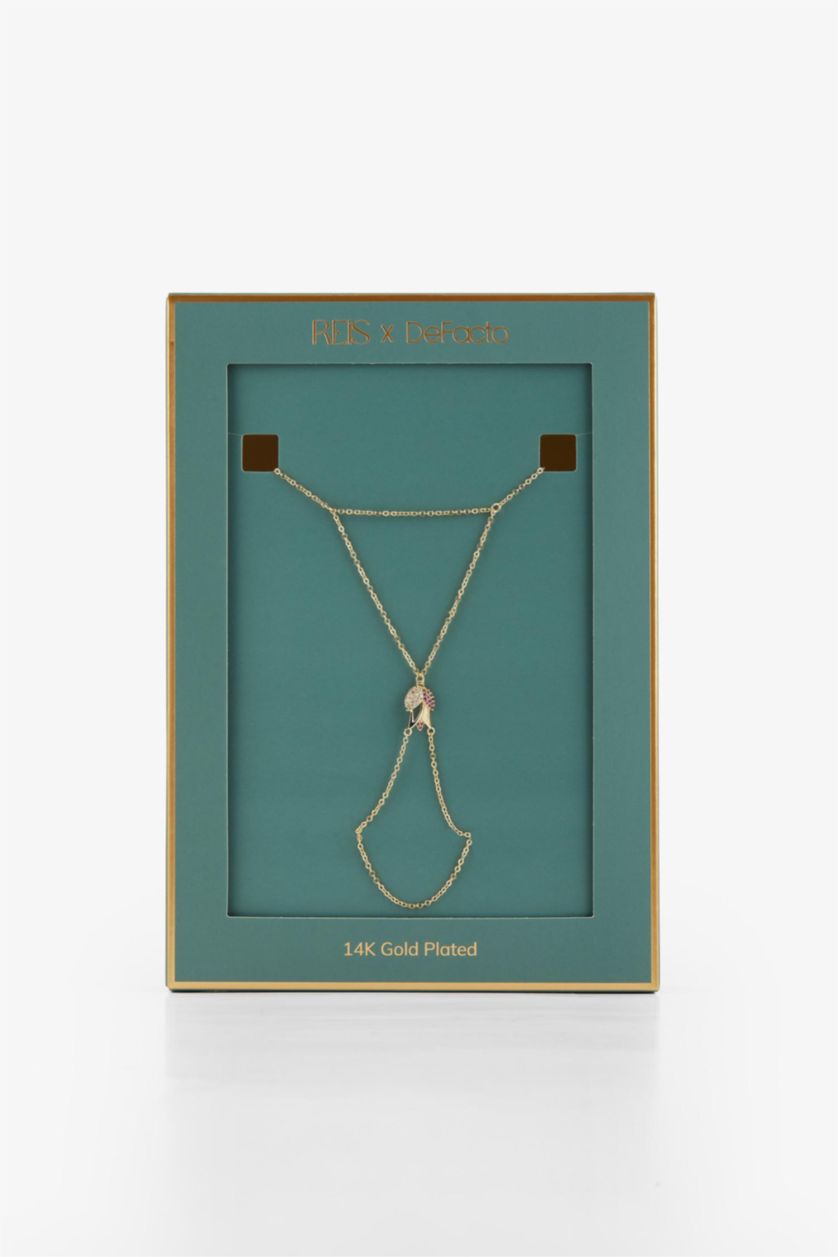 WOMAN Altın Reis x DeFacto Gold Plated Tulip Era Purple Stone Tulip Themed Gold Shahmaran