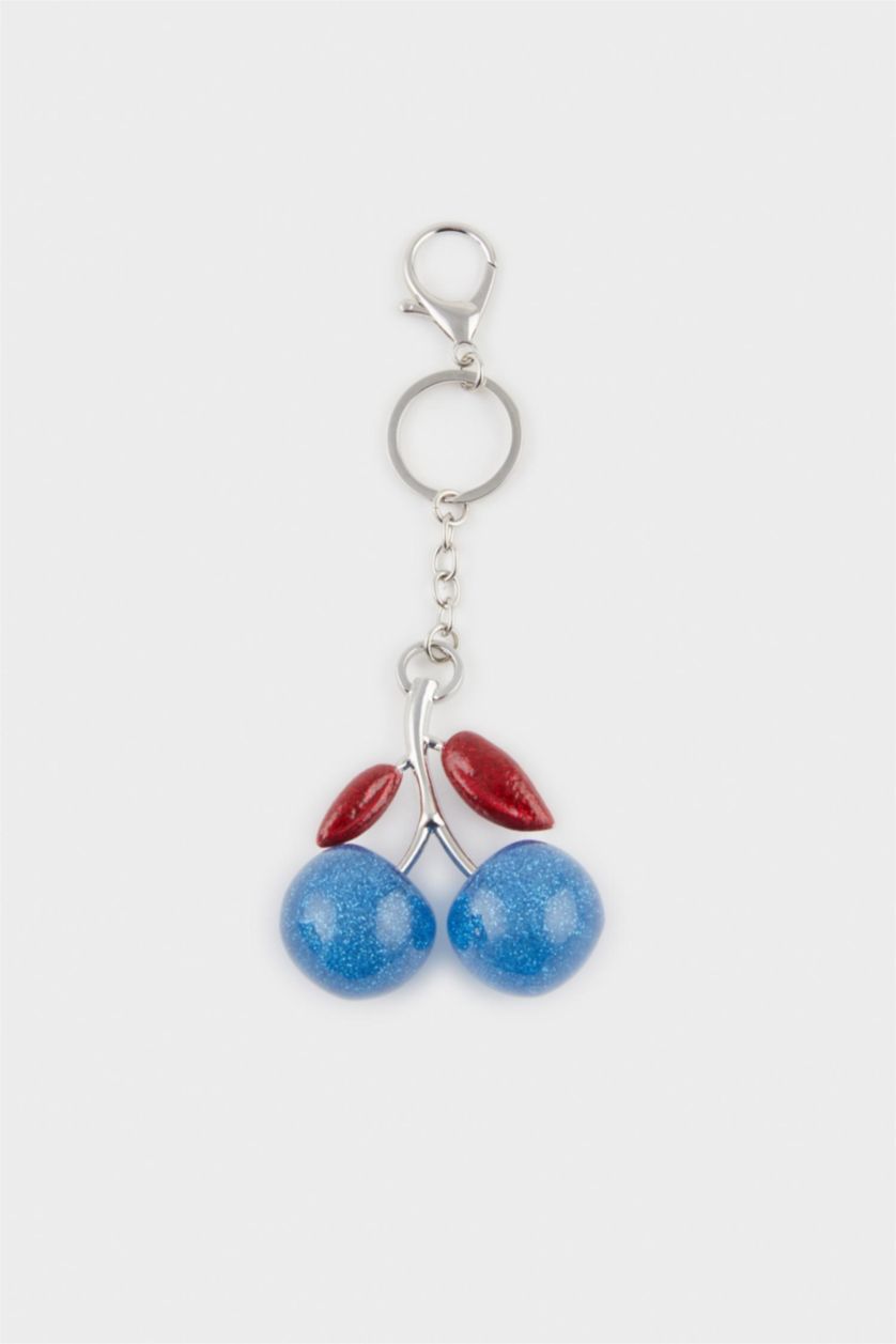 WOMAN Blue Woman Cherry Charm Keychain