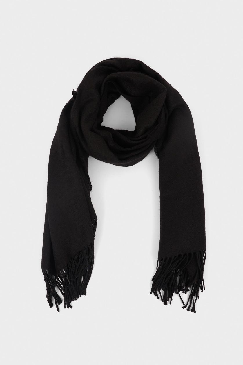 Erkek Siyah Erkek Dokuma Atkı