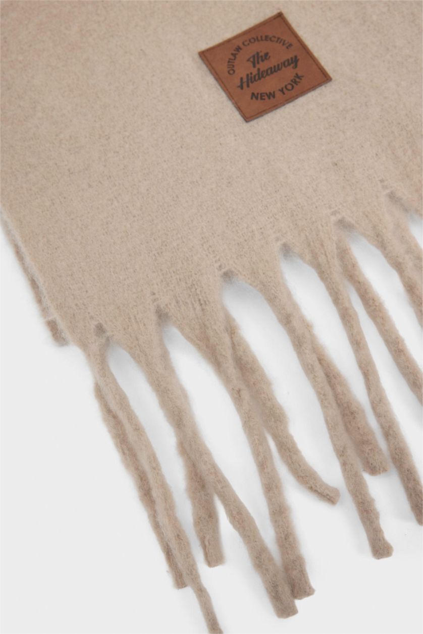 رجال اللون الحجري سكارف رجالي منسوج