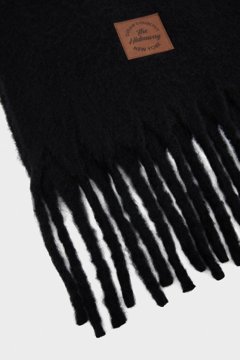 رجال أسود سكارف رجالي منسوج