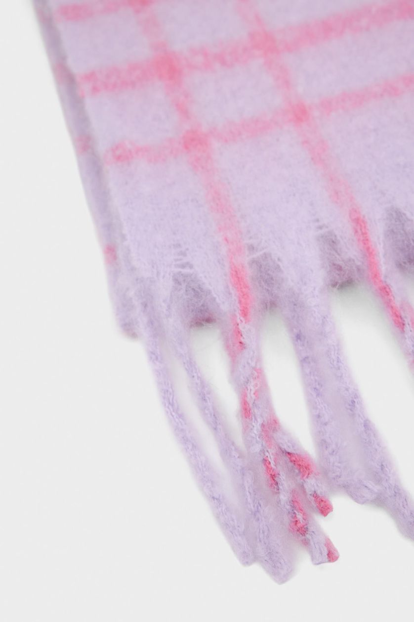 FILLES Violet Écharpe tissée à blocs de couleur pour fille