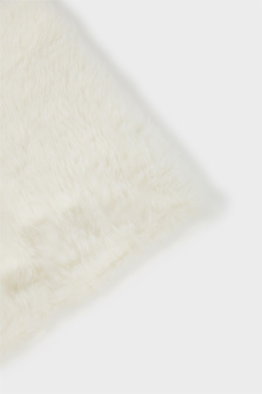 بنات أبيض سكارف بناتي ناعم ببطانة ناعمة