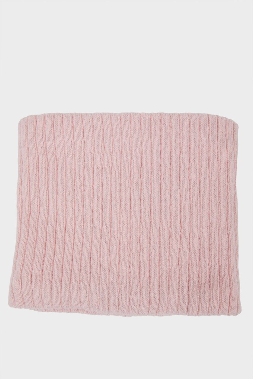 GIRLS & TEENS Pink Girl Knitted Faux Wool Lined Neck Scarf