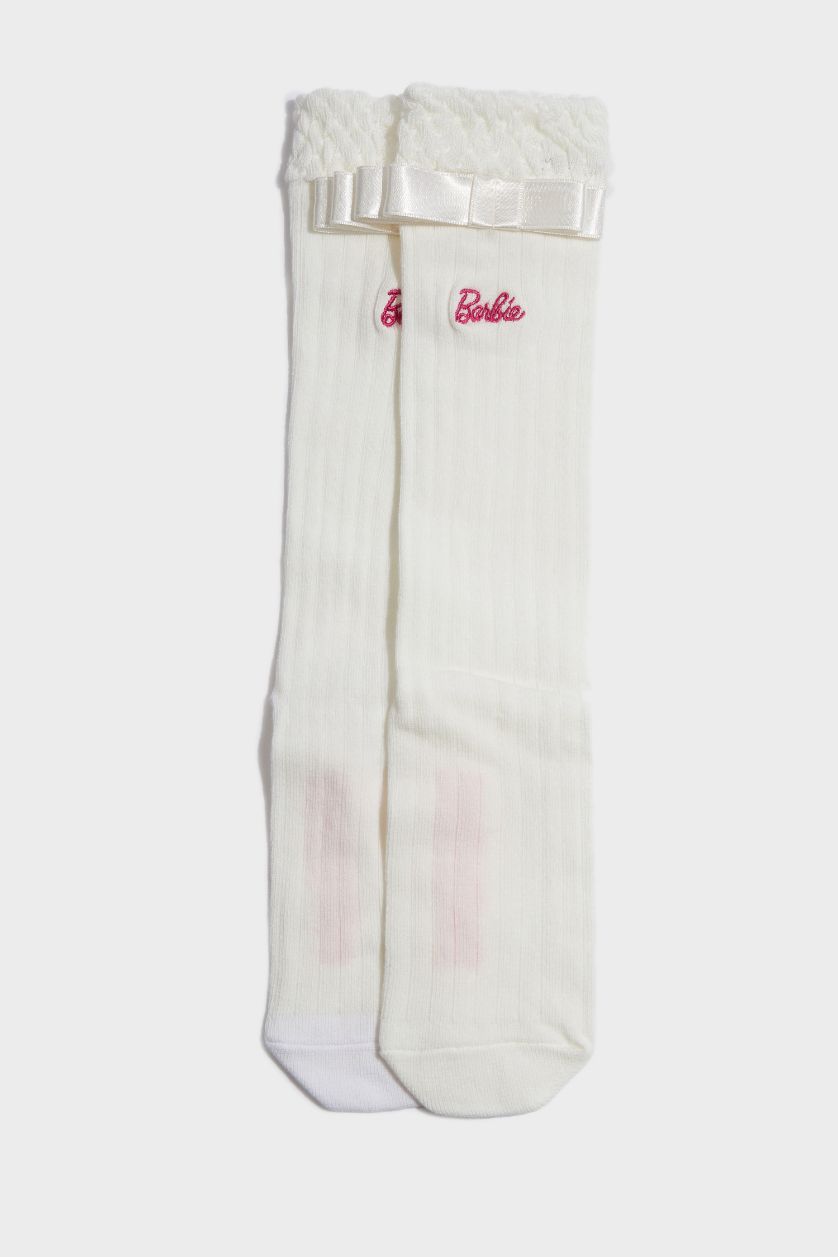 Kız Çocuk - Genç Kız Karma Barbie Pamuklu Diz Altı Okul Çorabı Kız Çocuk