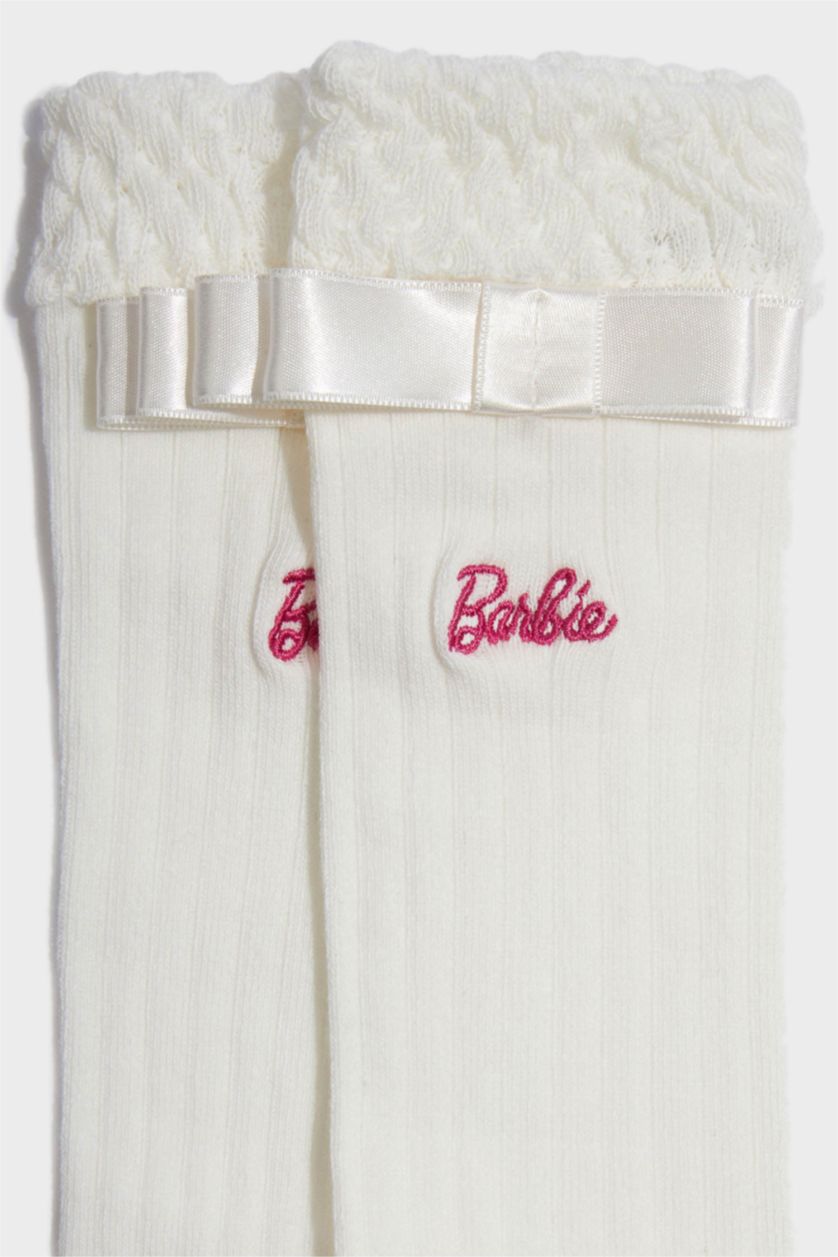 Kız Çocuk - Genç Kız Karma Barbie Pamuklu Diz Altı Okul Çorabı Kız Çocuk
