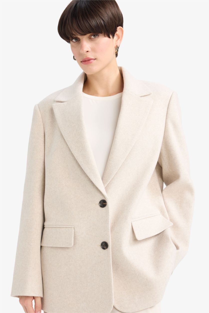 Әйелдерге ашық реңк Әйелдерге үлкен пішім Блэйзер