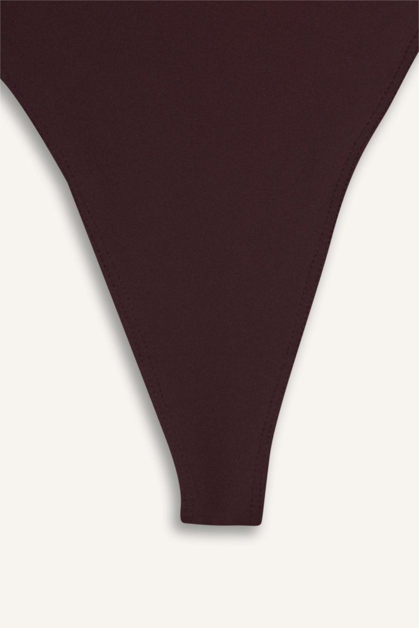 Kadın Bordo Basic Düz Askılı Body