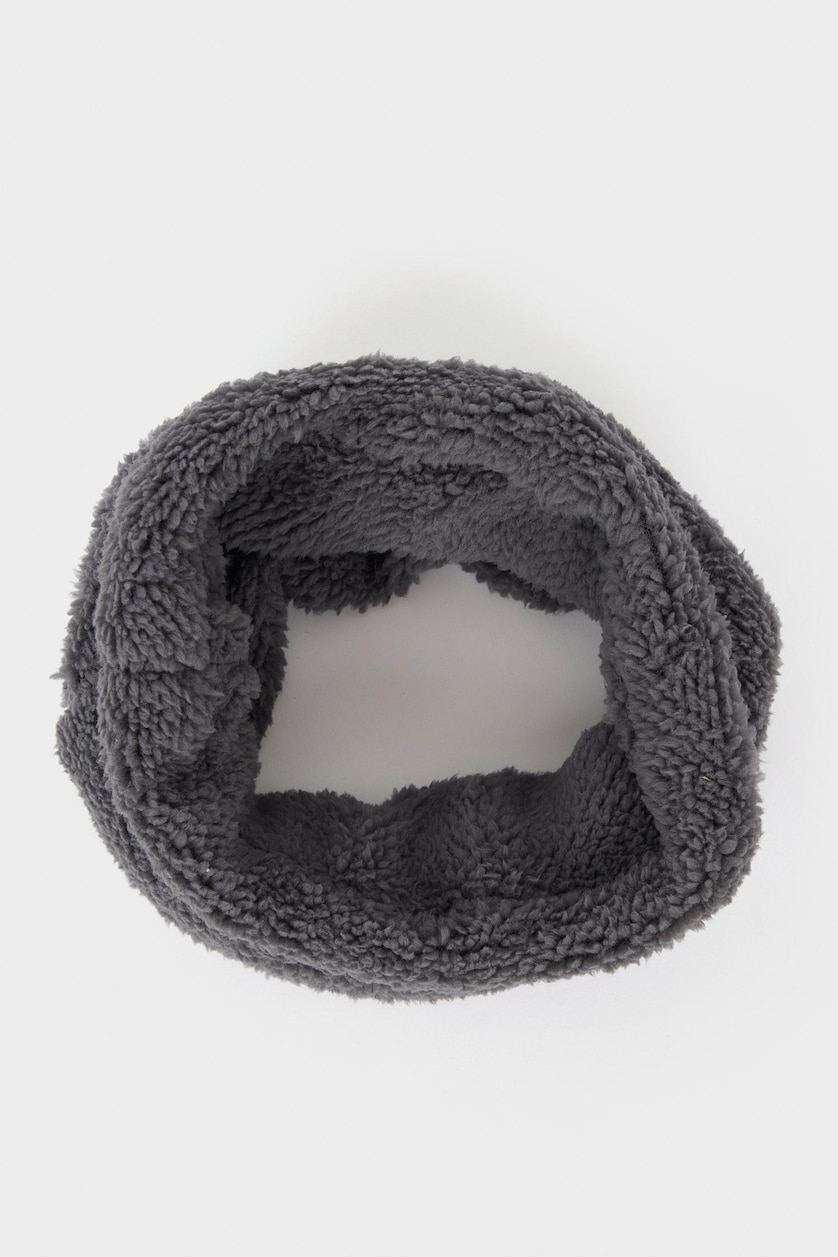 Young Boys - Teen Boys Anthracite Boy Polar Fleece Lined Cotton Scarf