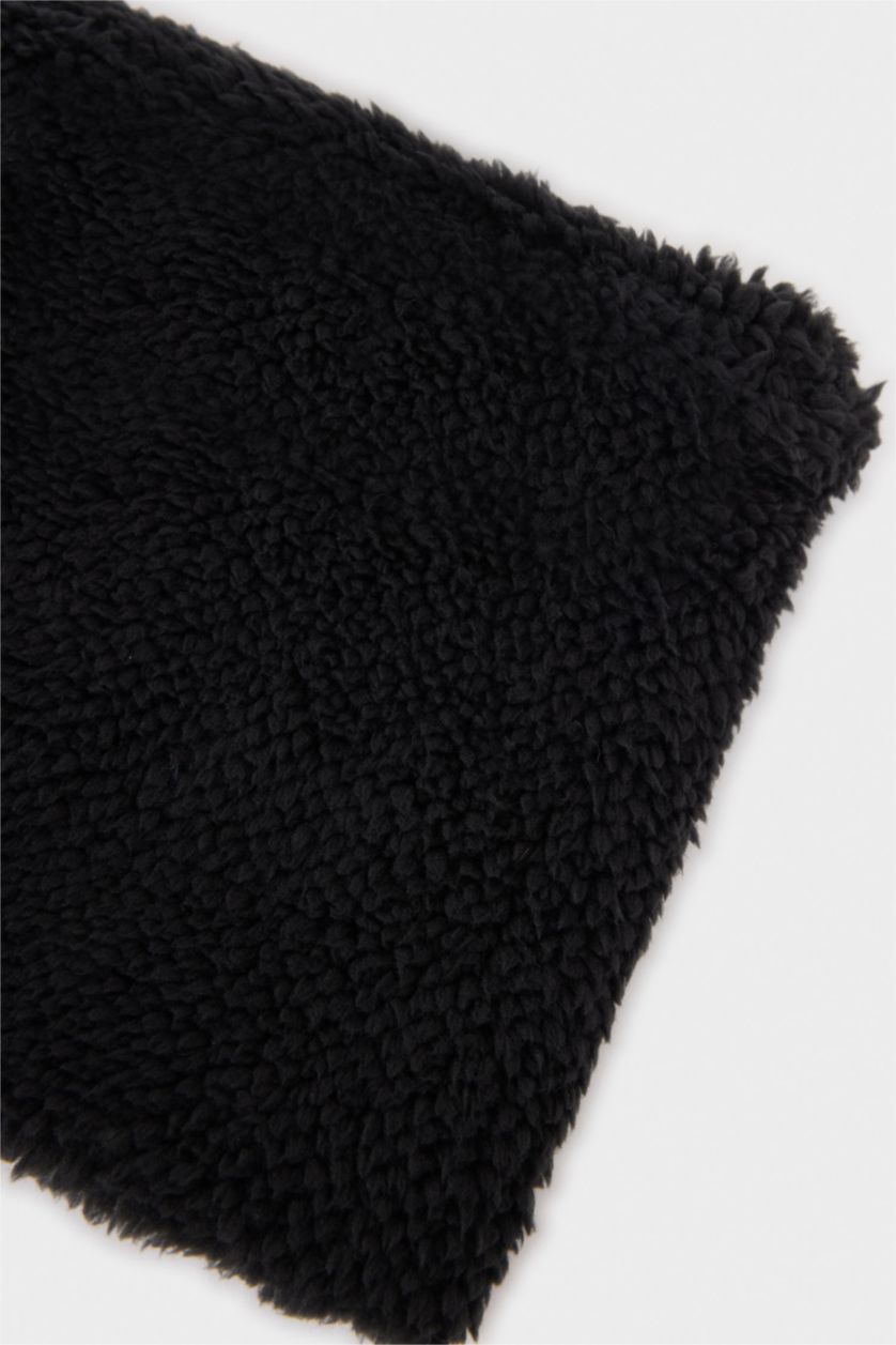 BOYS & TEENS Black Boy Polar Fleece Lining Cotton Scarf