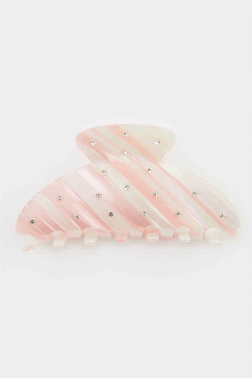 Kadın Somon Kadın Sedef Desenli Gold Mandal Toka