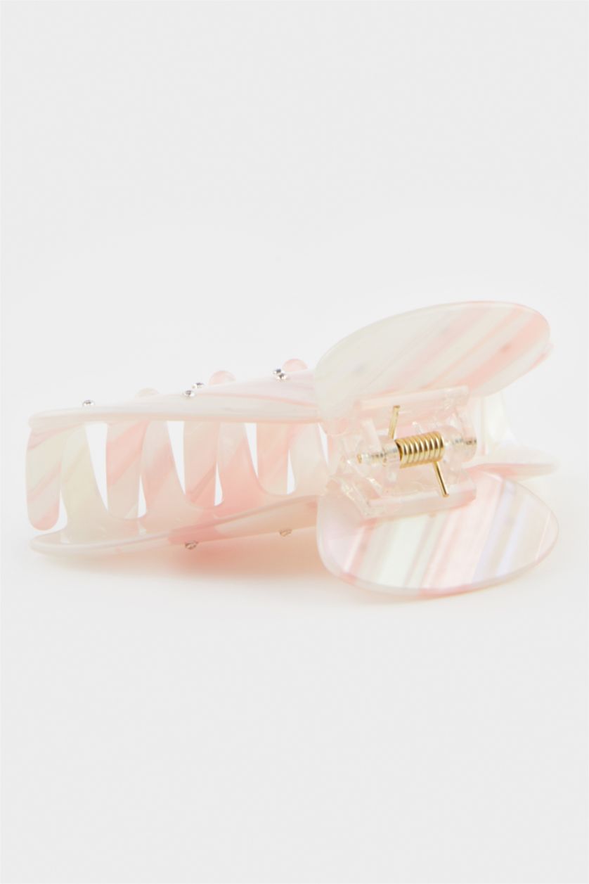 Kadın Somon Kadın Sedef Desenli Gold Mandal Toka