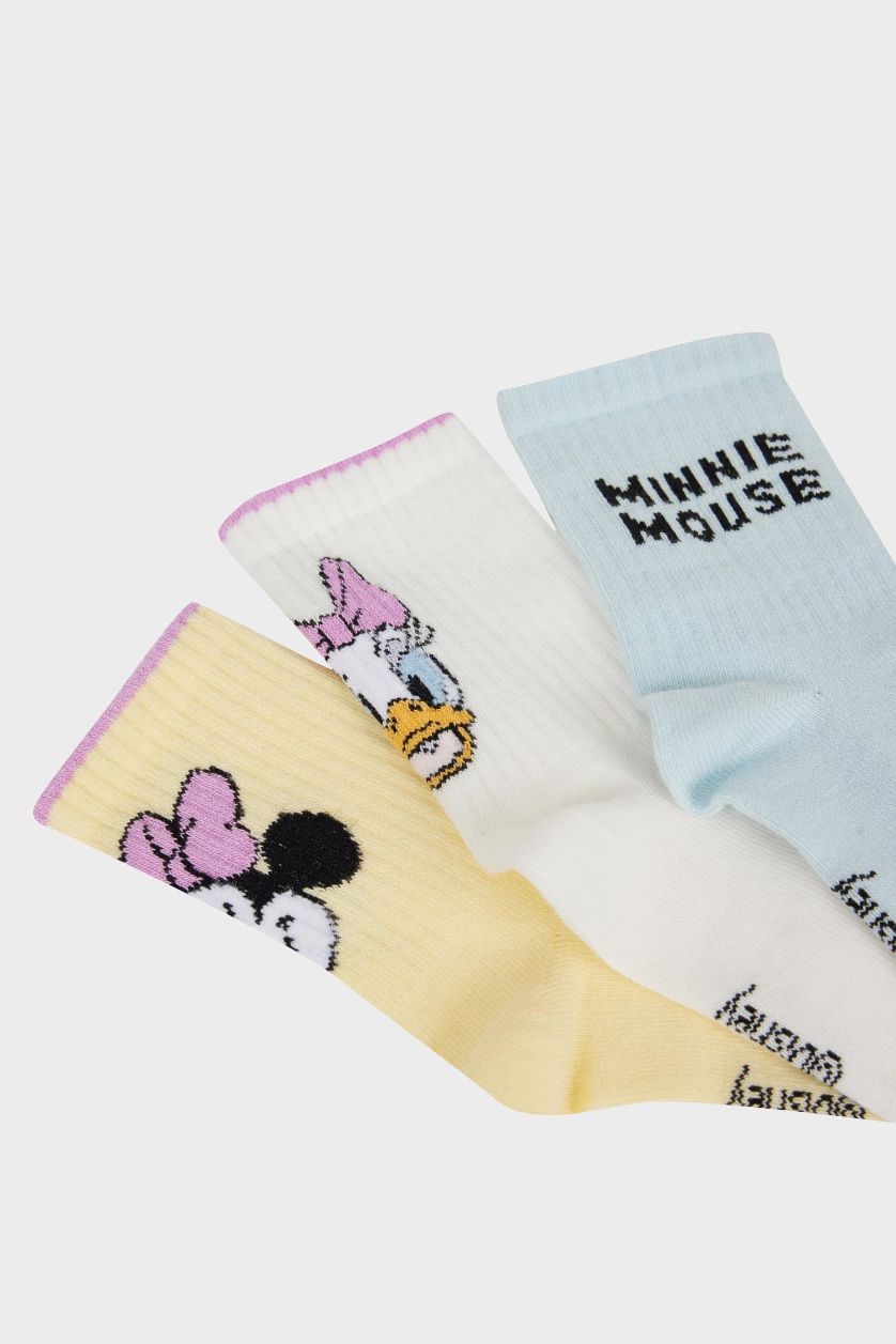 Kız Çocuk - Genç Kız Karma Kız Çocuk Disney Mickey & Minnie 3'lü Pamuklu Uzun Çorap