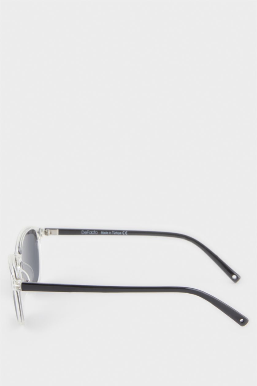 Kız Çocuk - Genç Kız Karma Yuvarlak Şeffaf Plastik Çerçeve Siyah Cam Polarize Güneş Gözlüğü Kız Çocuk