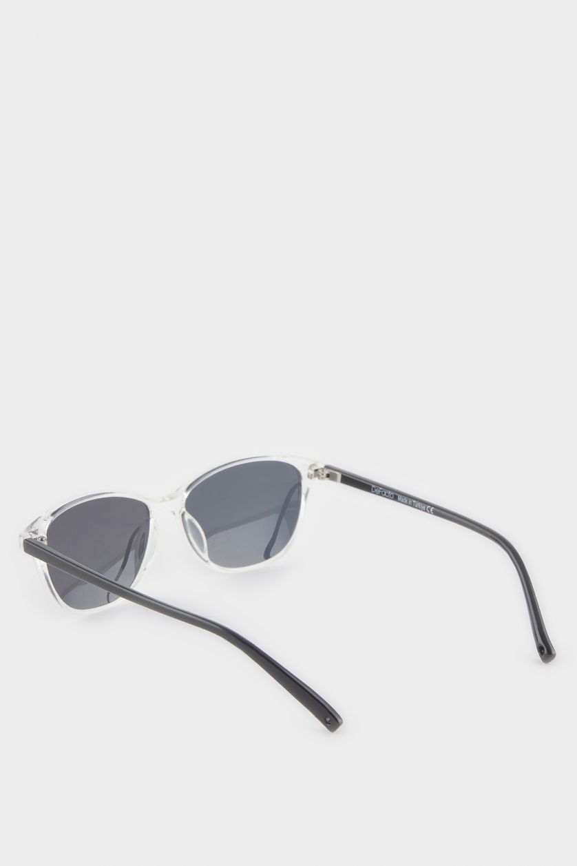 Kız Çocuk - Genç Kız Karma Yuvarlak Şeffaf Plastik Çerçeve Siyah Cam Polarize Güneş Gözlüğü Kız Çocuk