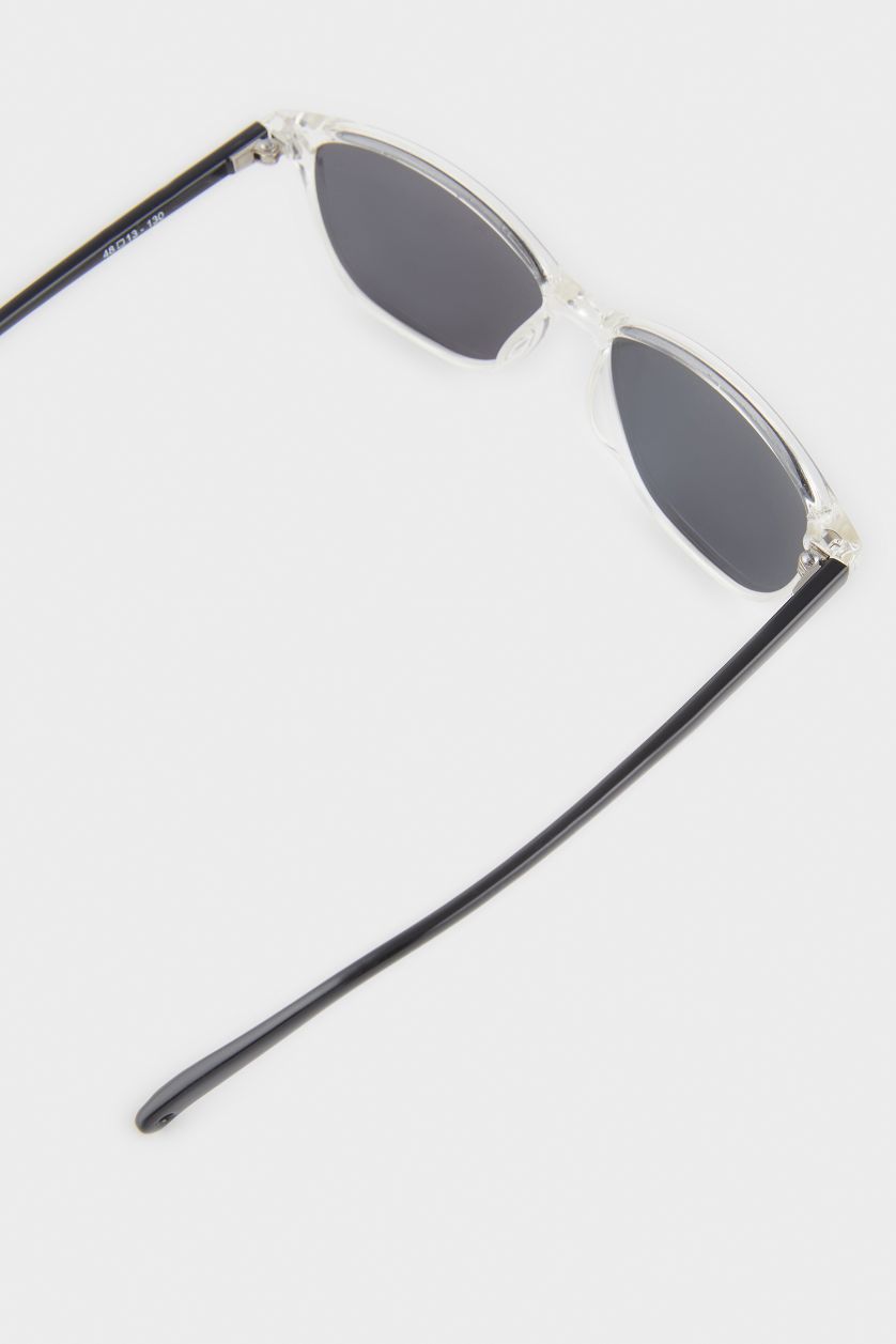 Kız Çocuk - Genç Kız Karma Yuvarlak Şeffaf Plastik Çerçeve Siyah Cam Polarize Güneş Gözlüğü Kız Çocuk