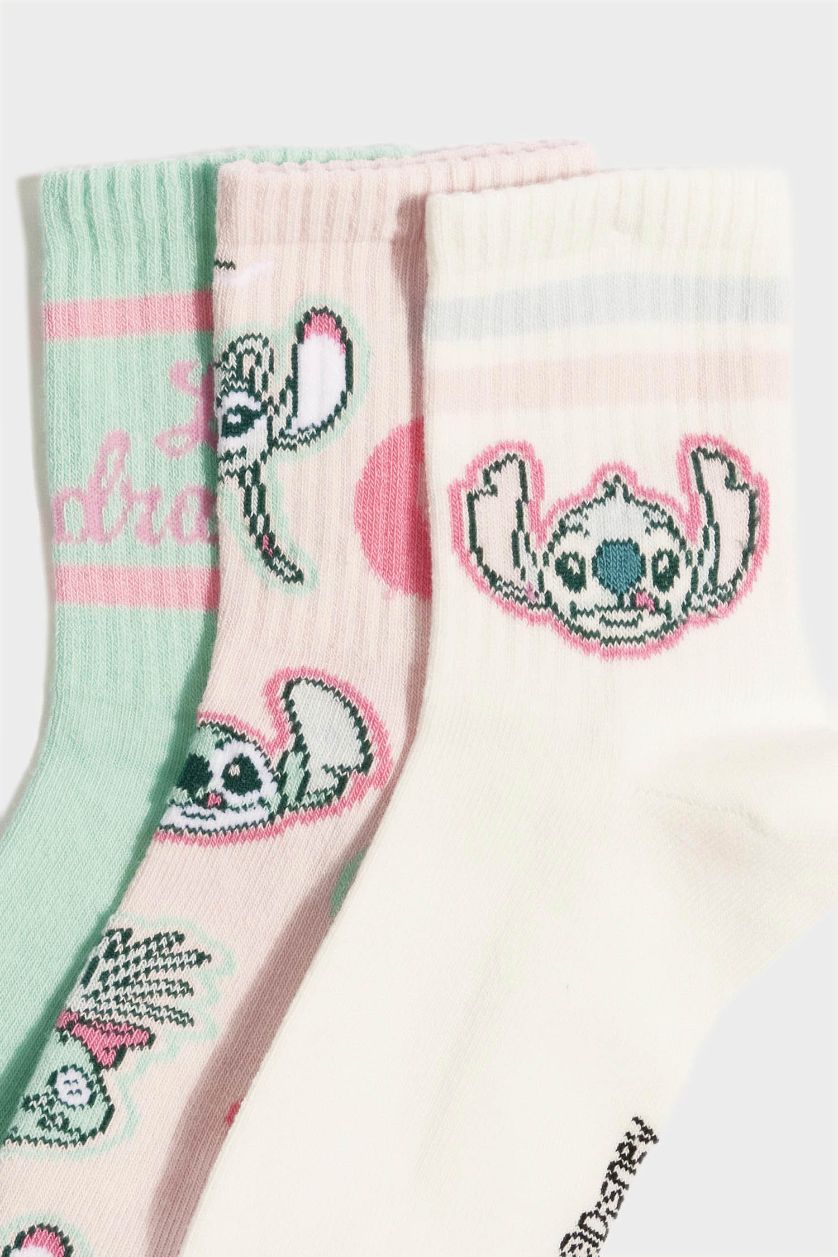 GIRLS & TEENS Karma Girl Disney Lilo & Stitch 3 Piece Cotton Long Sockss