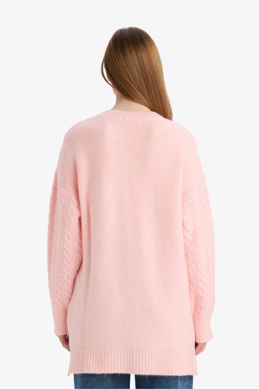 WOMAN Light Pink Relax Fit Knitwear Crew Neck Tunic