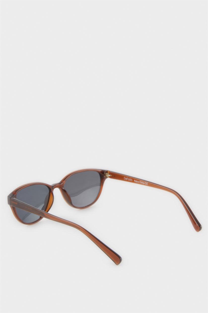 Kız Çocuk - Genç Kız Koyu Kahve Yuvarlak Kahve Plastik Çerçeve Siyah Cam Polarize Güneş Gözlüğü Kız Çocuk