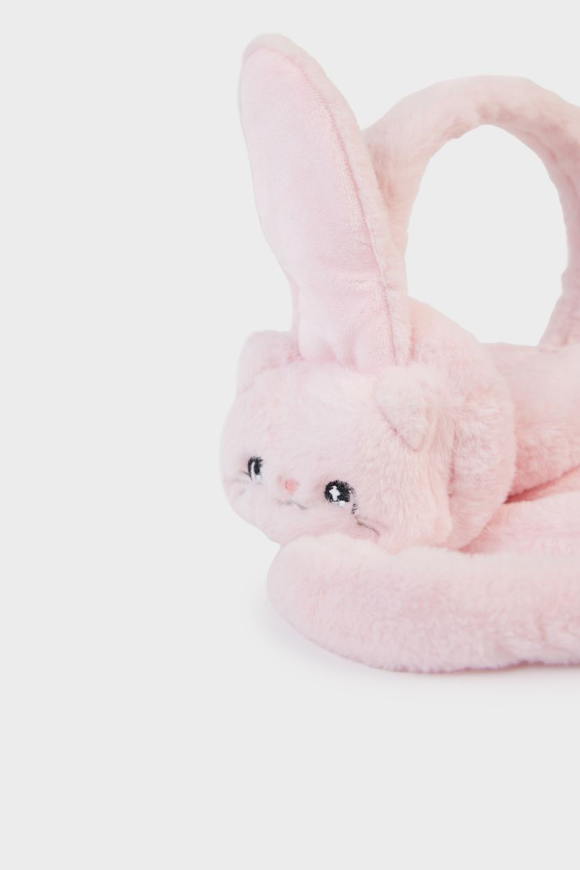 Kız Çocuk - Genç Kız Pembe Pelüş Kulaklık Kız Çocuk