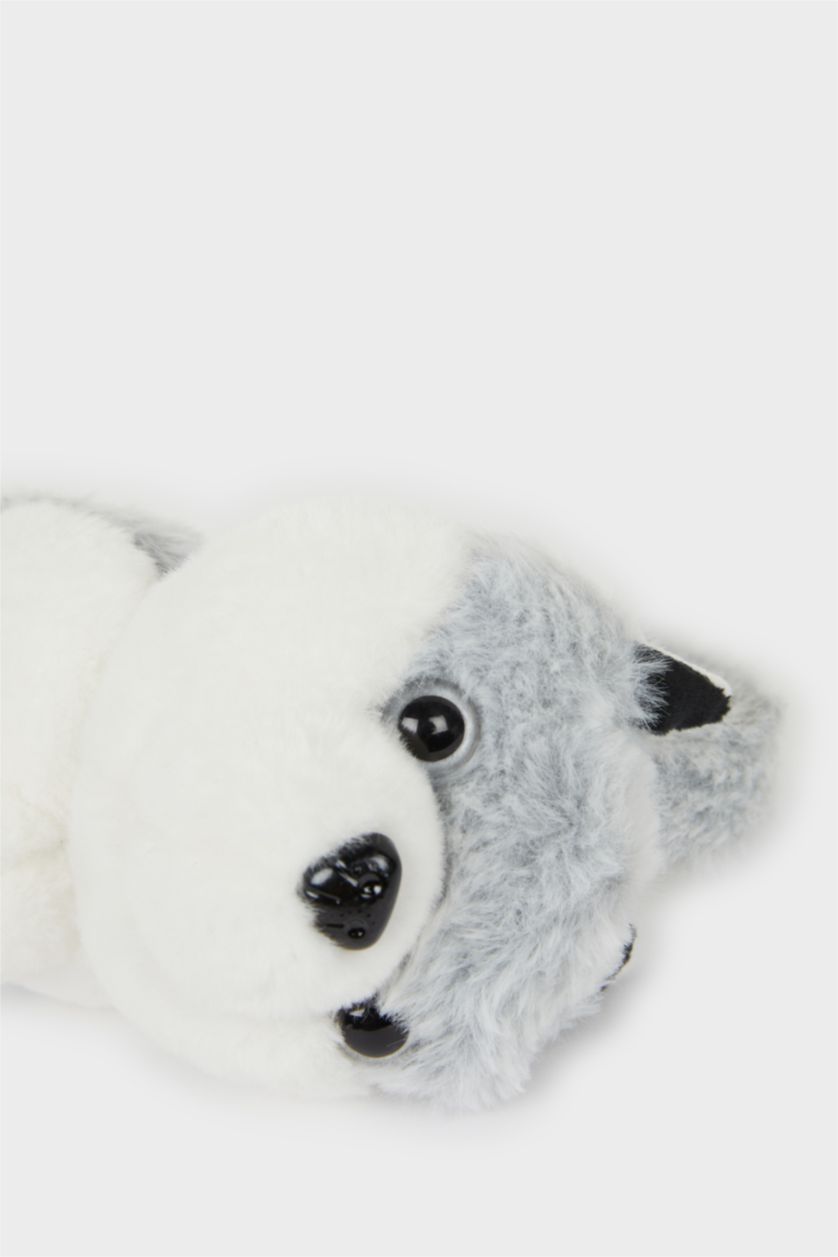 Erkek Çocuk - Genç Erkek Açık Gri 3D Pelüş Kulaklık Erkek Çocuk