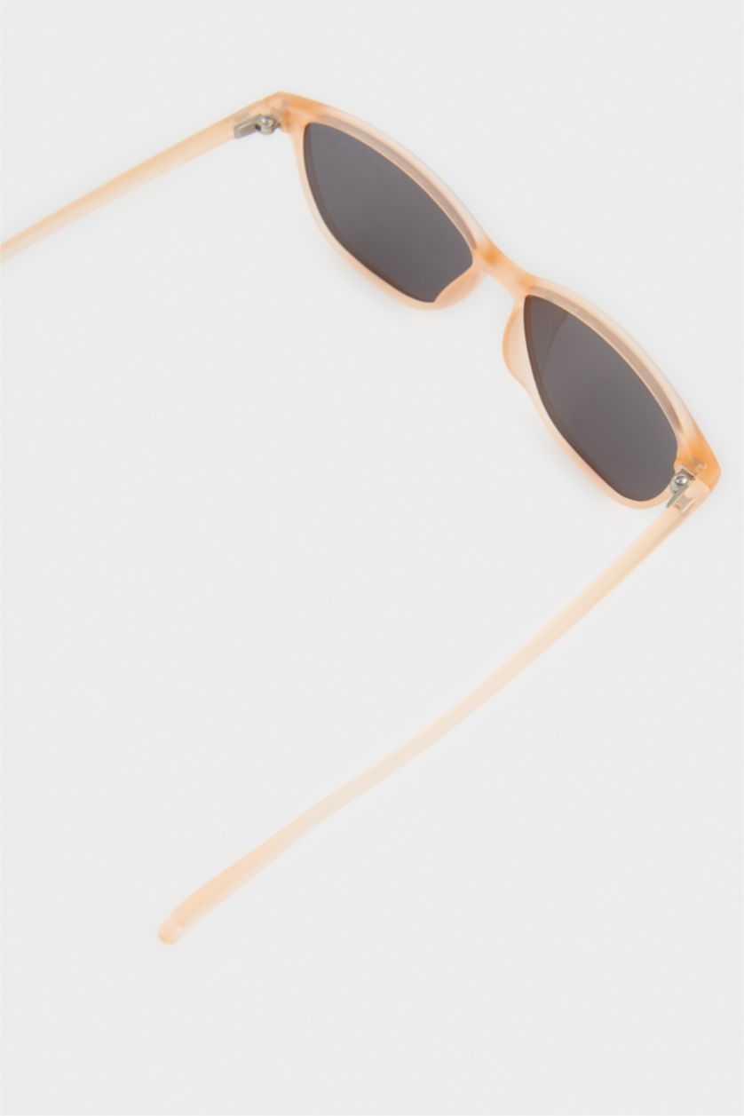 Kız Çocuk - Genç Kız Sarı Yuvarlak Sarı Plastik Çerçeve Siyah Cam Polarize Güneş Gözlüğü Kız Çocuk