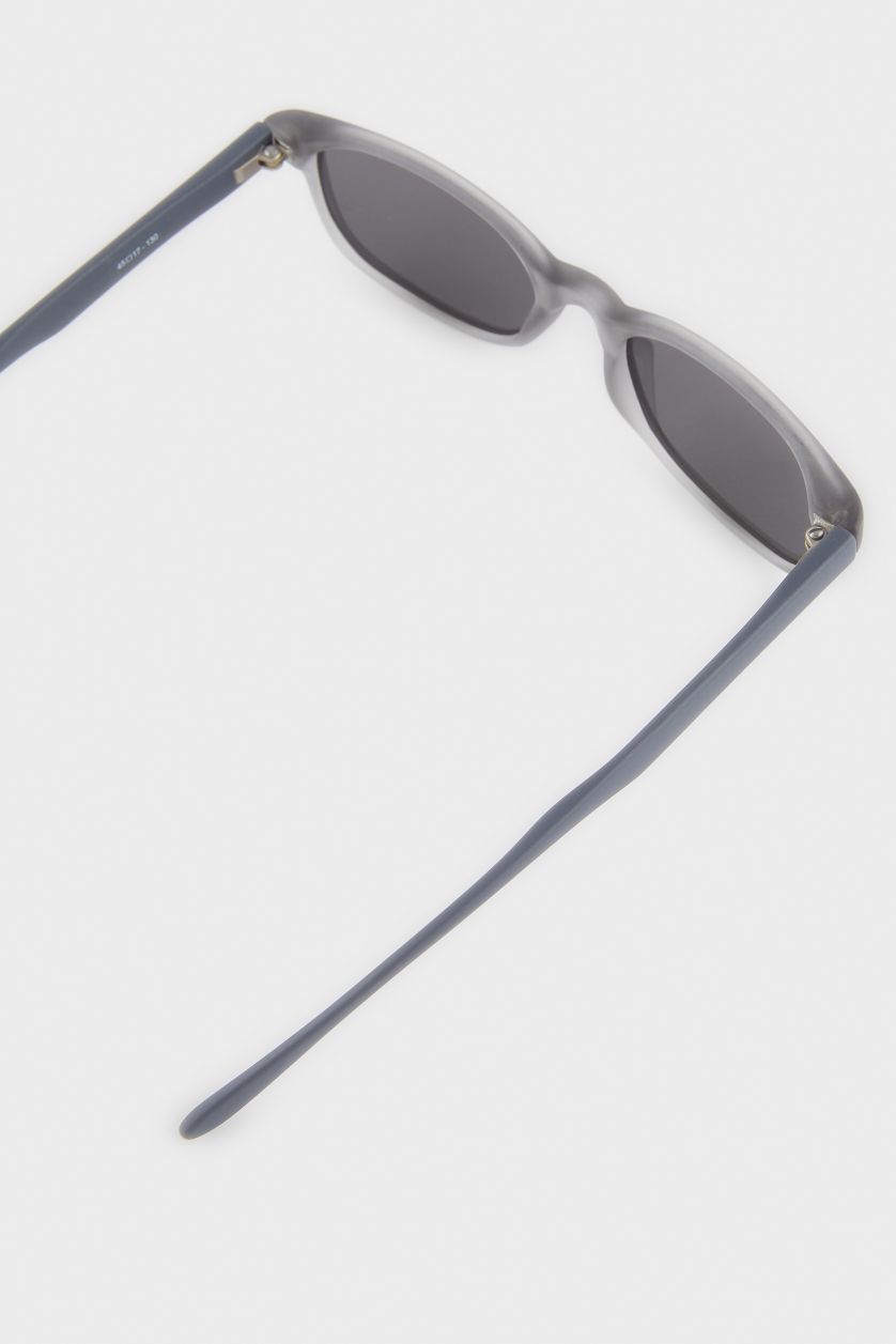 Erkek Çocuk - Genç Erkek Gri Yuvarlak Gri Plastik Çerçeve Siyah Cam Polarize Güneş Gözlüğü Erkek Çocuk