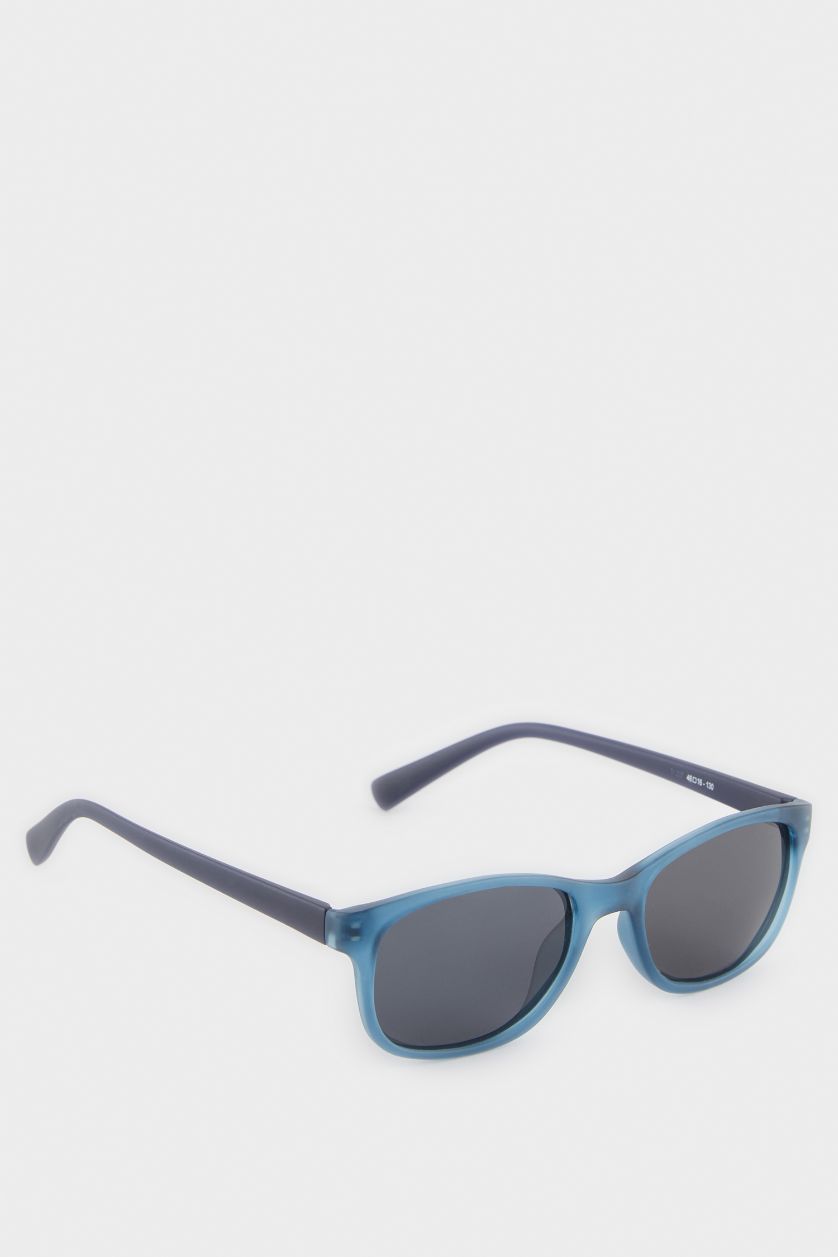 Erkek Çocuk - Genç Erkek Lacivert Yuvarlak Lacivert Plastik Çerçeve Siyah Cam Polarize Güneş Gözlüğü Erkek Çocuk