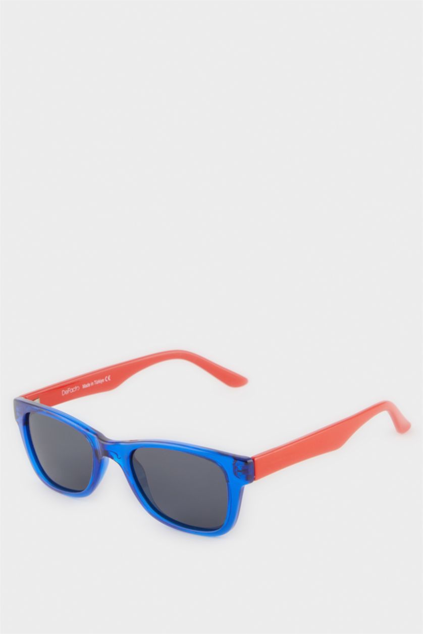 Erkek Çocuk - Genç Erkek Karma Yuvarlak Renkli Plastik Çerçeve Siyah Cam Polarize Güneş Gözlüğü Erkek Çocuk