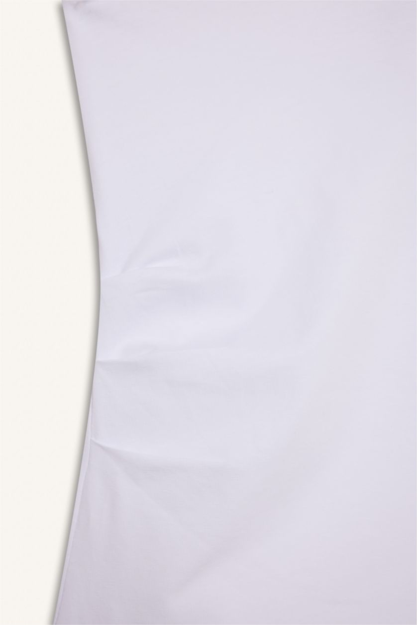 Woman White Slim Fit Strapless White Blouse