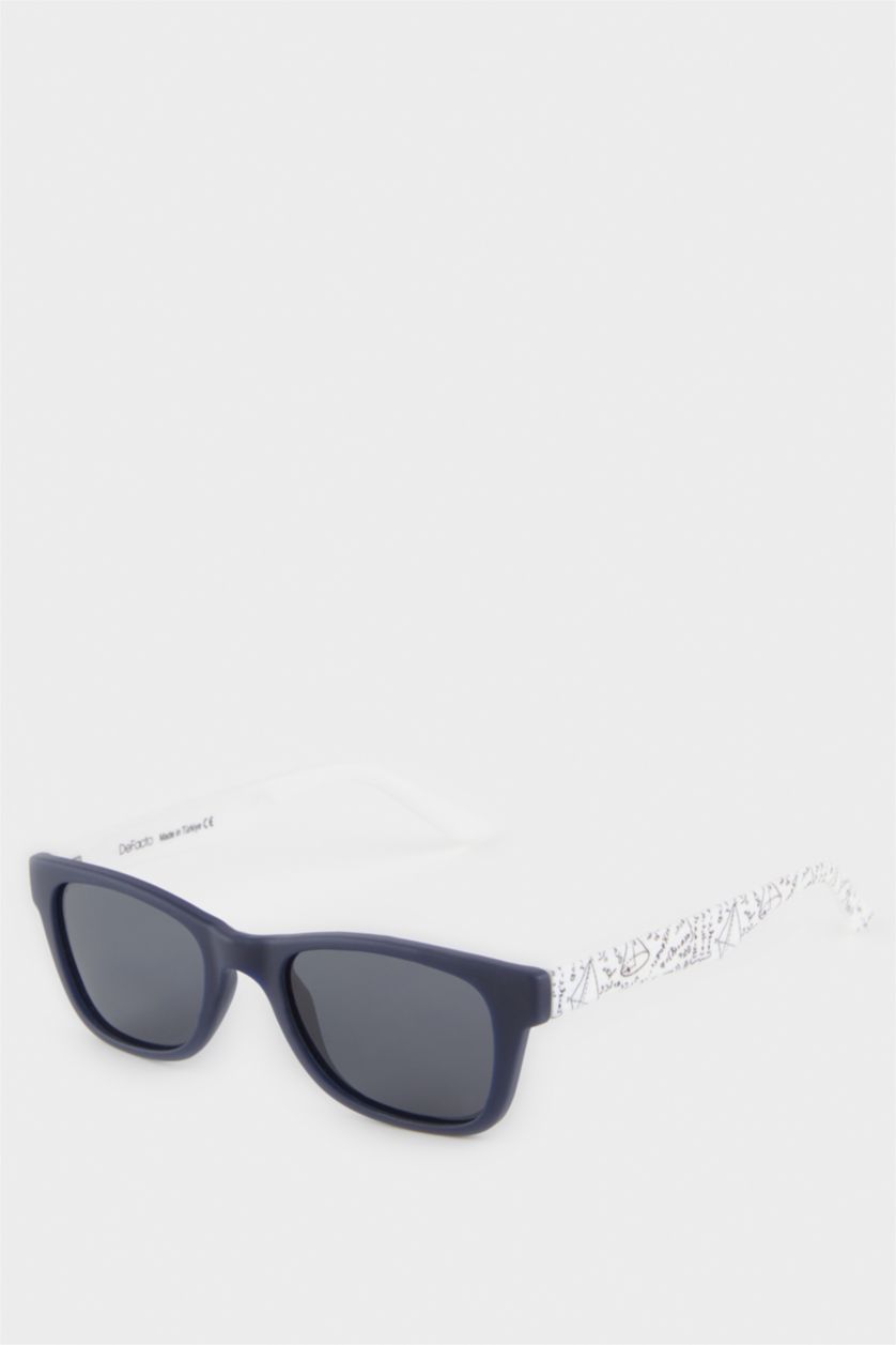 Erkek Çocuk - Genç Erkek Karma Yuvarlak Renkli Plastik Çerçeve Siyah Cam Polarize Güneş Gözlüğü Erkek Çocuk