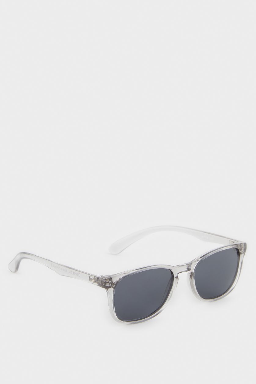 Erkek Çocuk - Genç Erkek Gri Yuvarlak Gri Plastik Çerçeve Siyah Cam Polarize Güneş Gözlüğü Erkek Çocuk