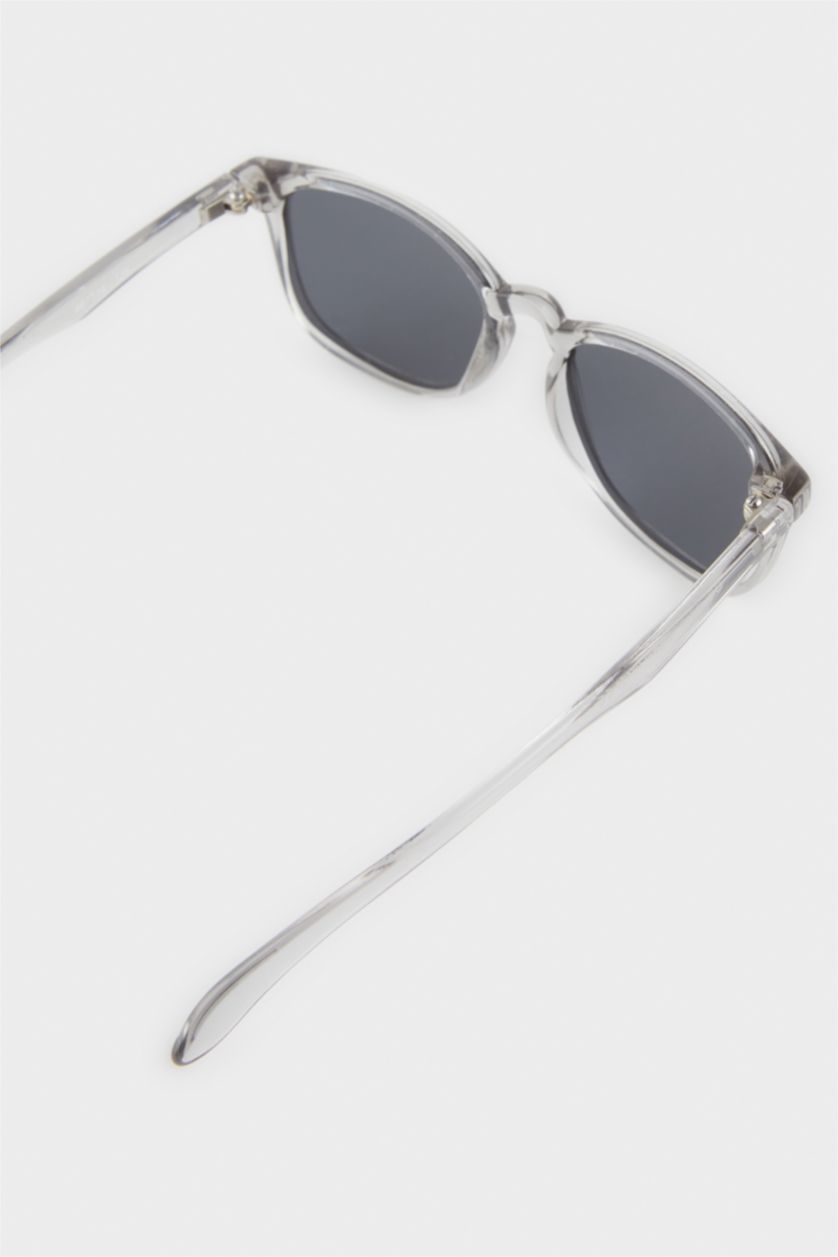 Erkek Çocuk - Genç Erkek Gri Yuvarlak Gri Plastik Çerçeve Siyah Cam Polarize Güneş Gözlüğü Erkek Çocuk