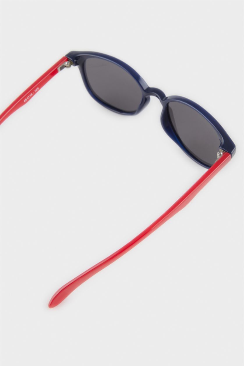 Erkek Çocuk - Genç Erkek Karma Yuvarlak Renkli Plastik Çerçeve Siyah Cam Polarize Güneş Gözlüğü Erkek Çocuk