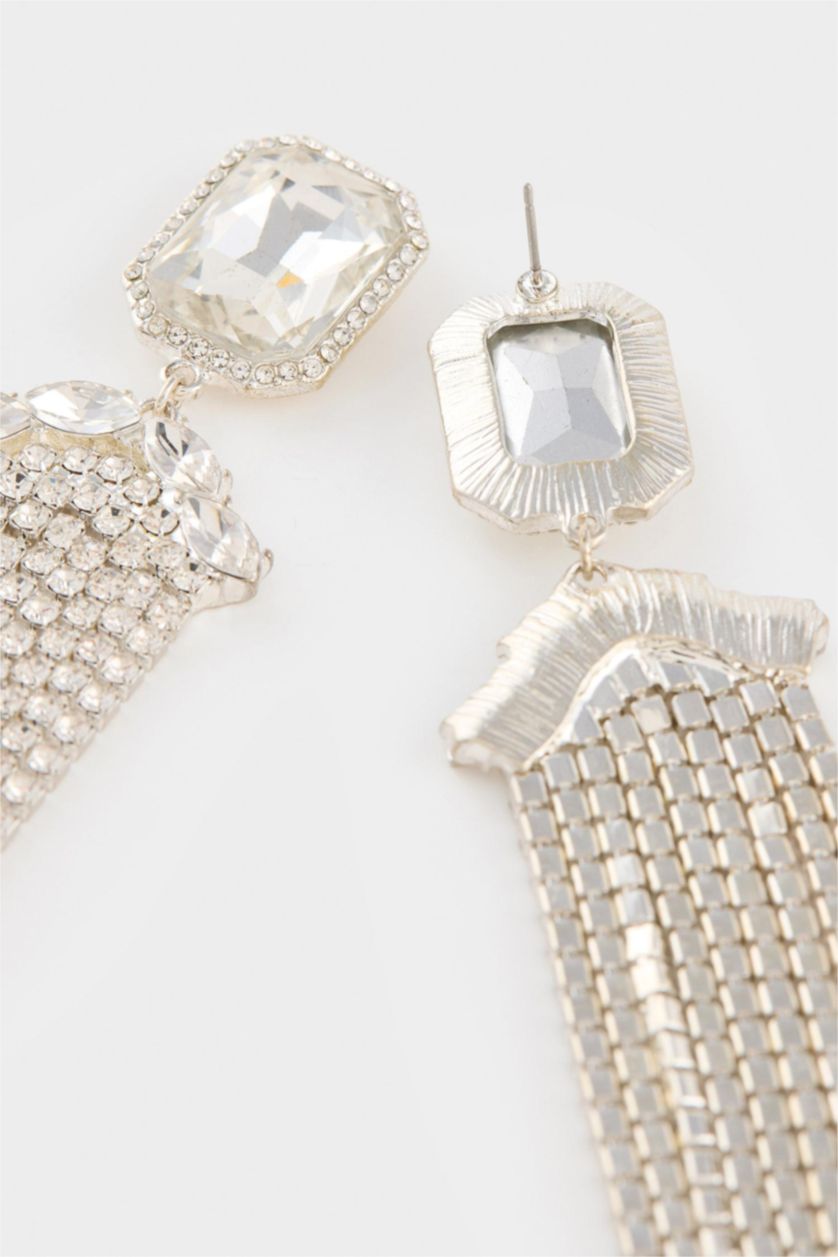 Kadın Gümüş DCEY x DeFacto Kadın Taşlı Sallantılı Küpe