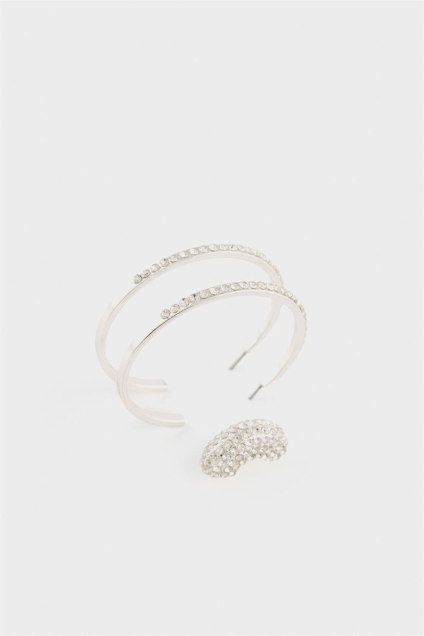 Kadın Gümüş DCEY x DeFacto Kadın 2'li Taşlı Küpe