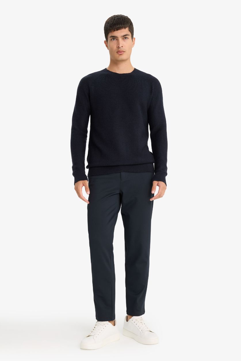 Erkek Lacivert Dikişsiz Triko Kazak